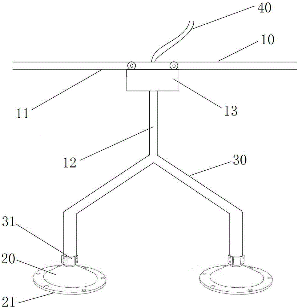 Suspension structure used for glass transferring