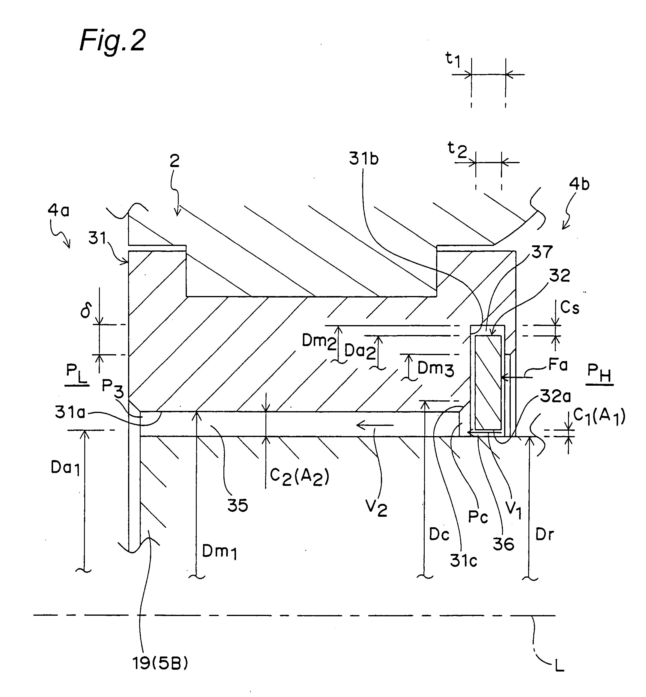 Seal device for a fluid machine