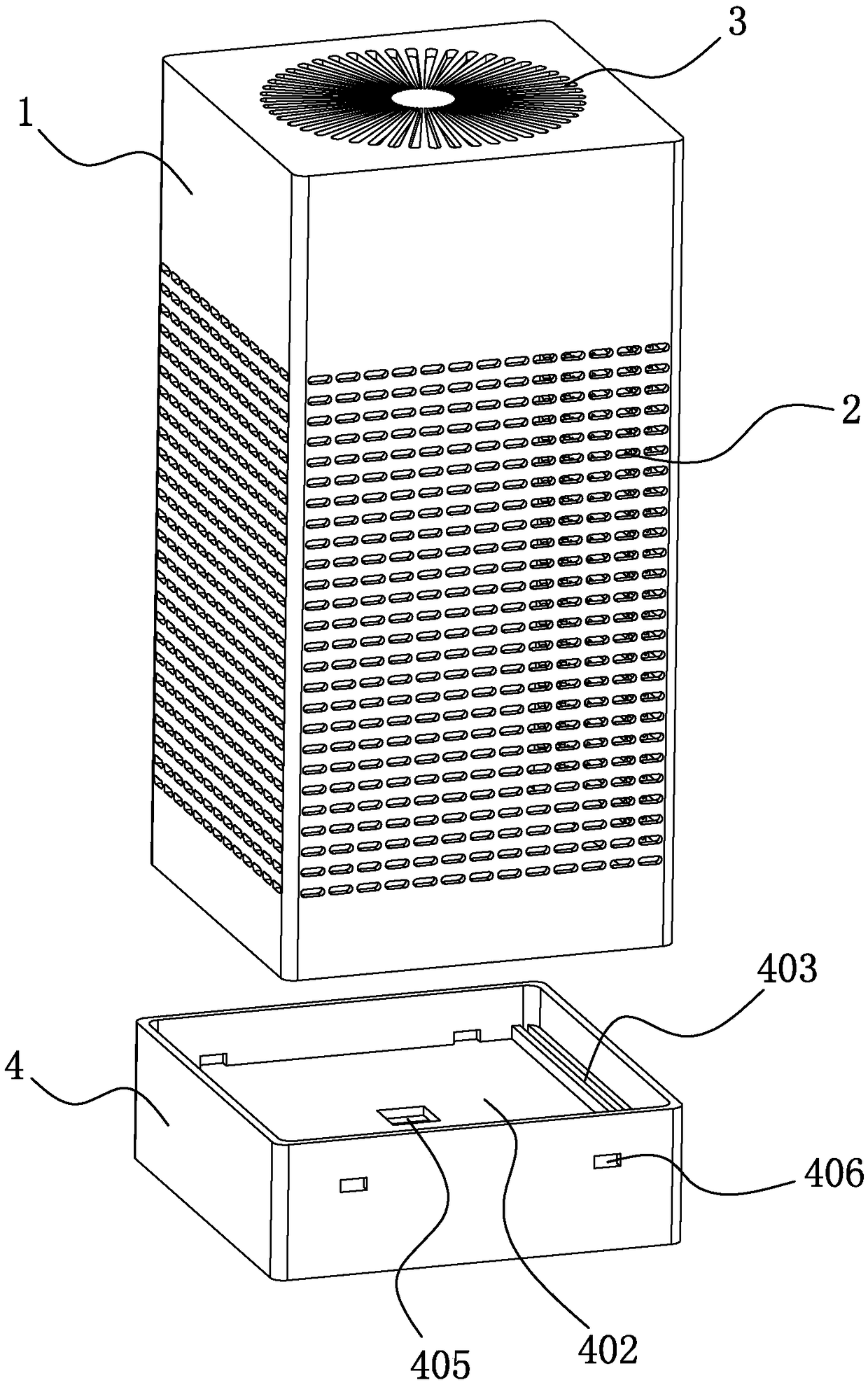 Air purification device capable of prolonging usage life of filter core