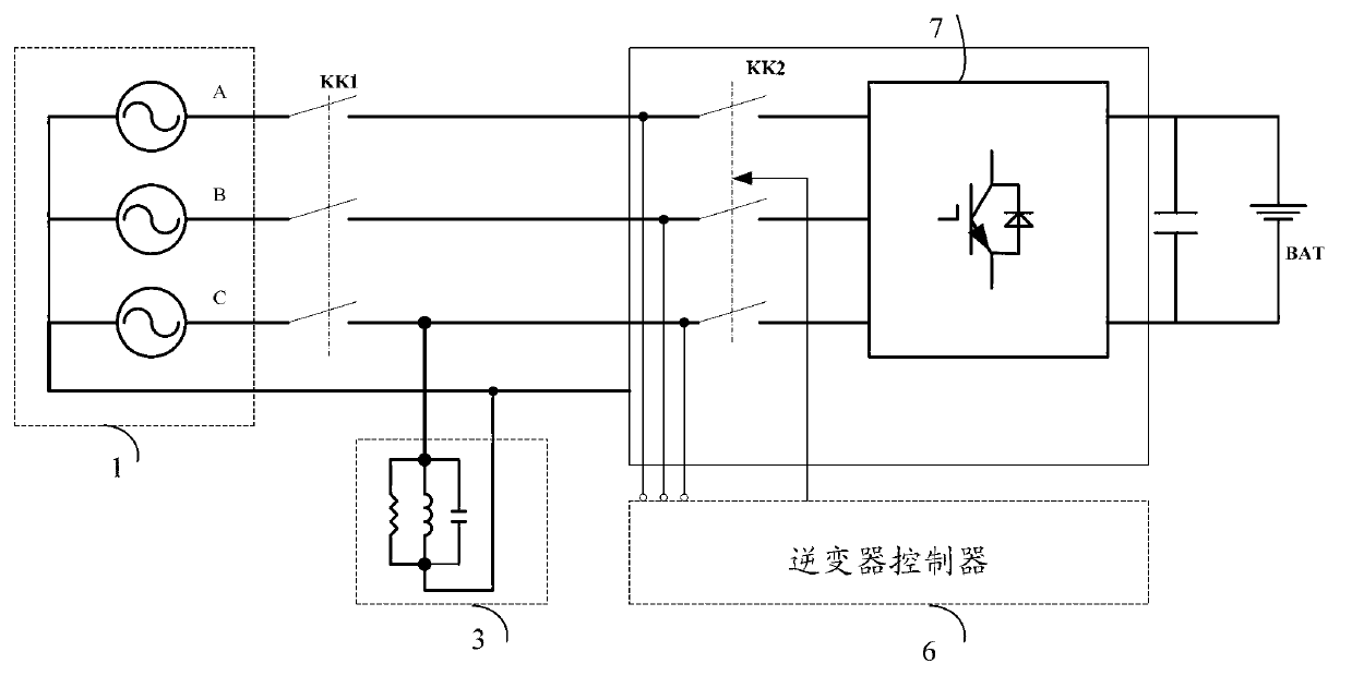 Detection method, equipment and system of one-phase island of three-phase grid-connected inverter
