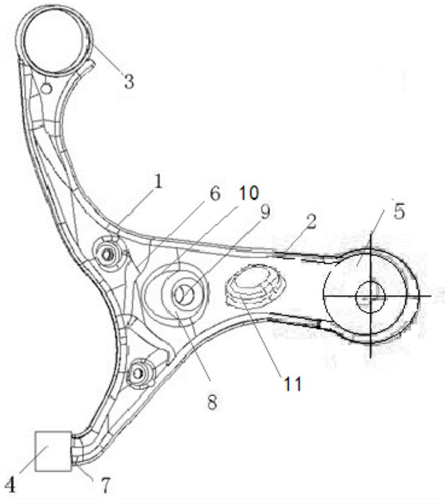 Automobile front suspension lower swing arm assembly