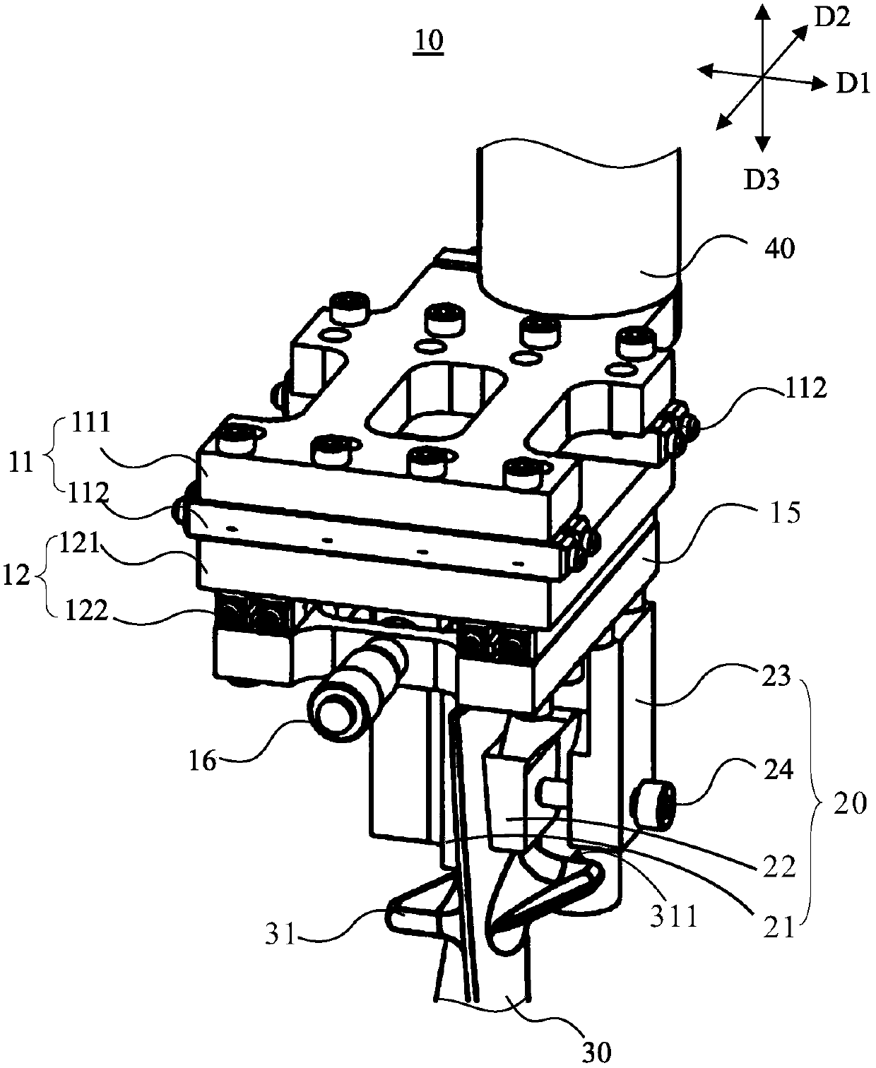 Grinding device for blade damping table