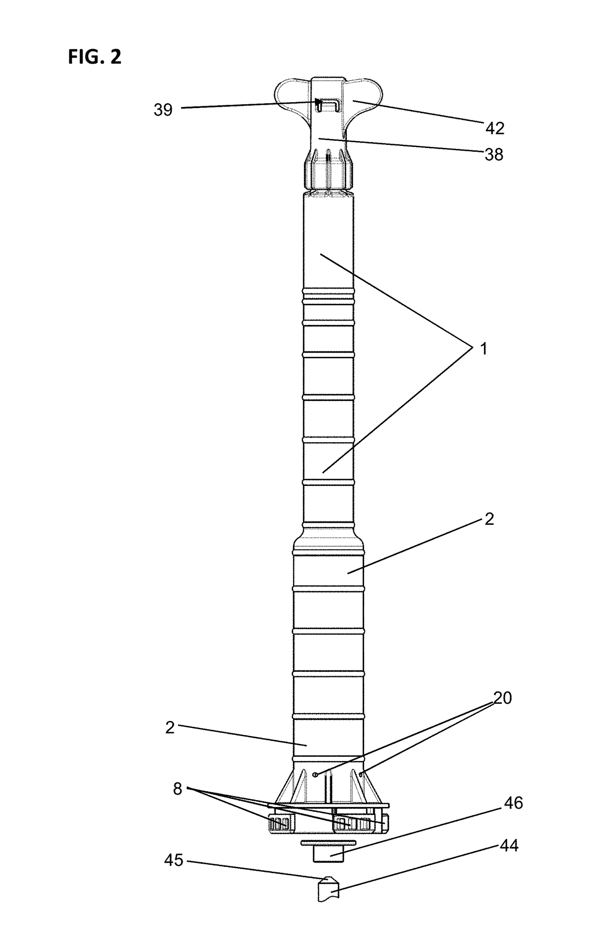 Device for storage, mixing and dispensing of a bone cement, and pertinent method