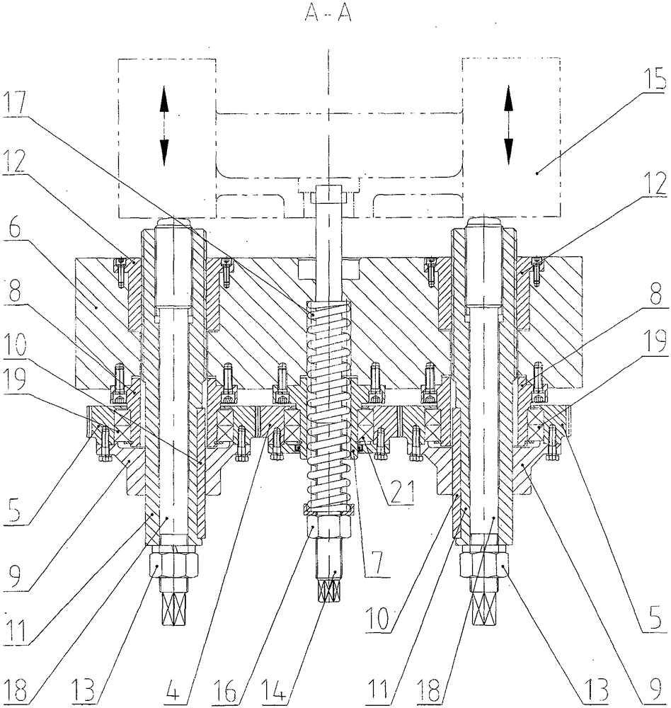 Double-screw-rod roller side pressure adjusting device