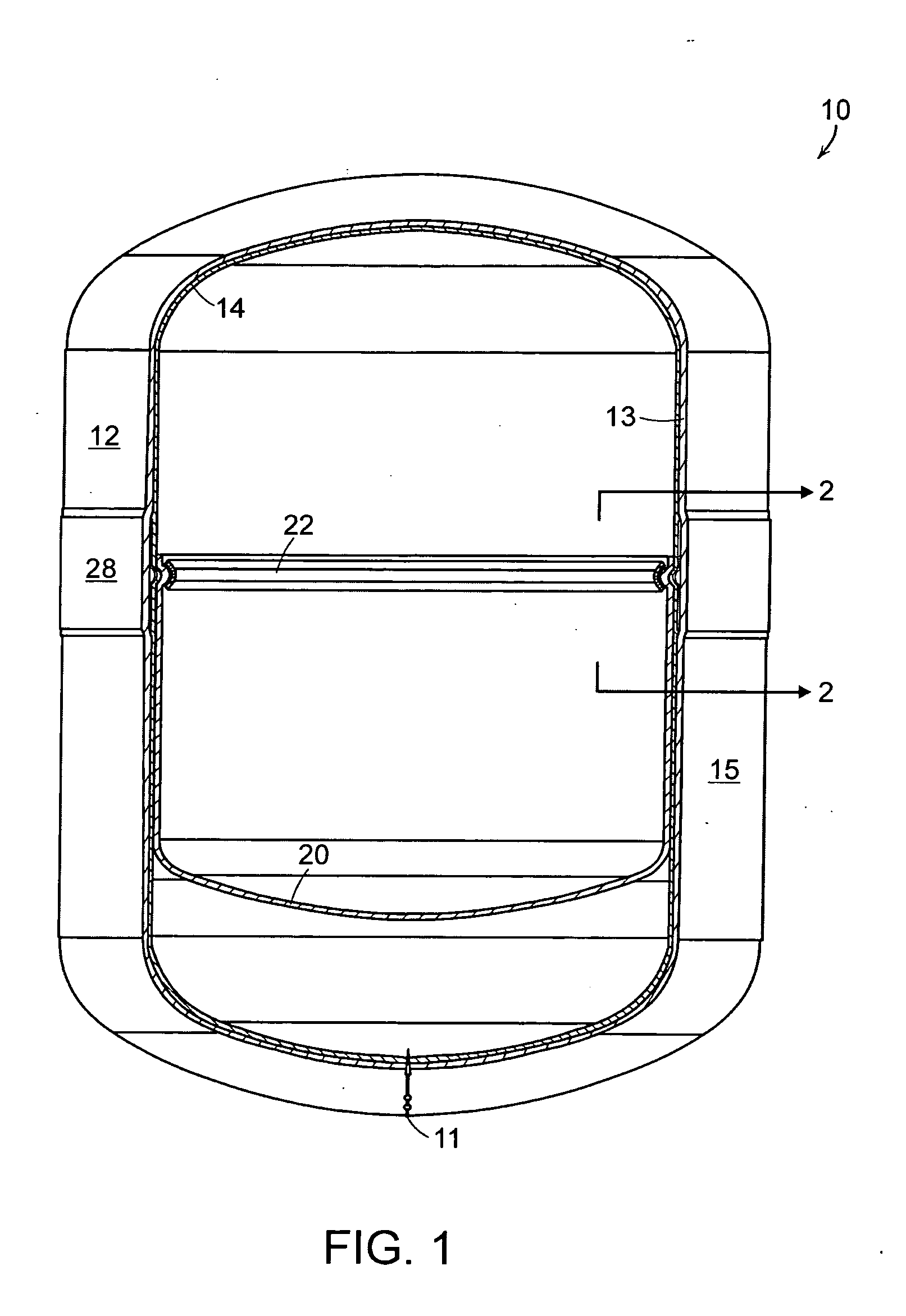 Non-metallic expansion tank with internal diaphragm and clamping device for same