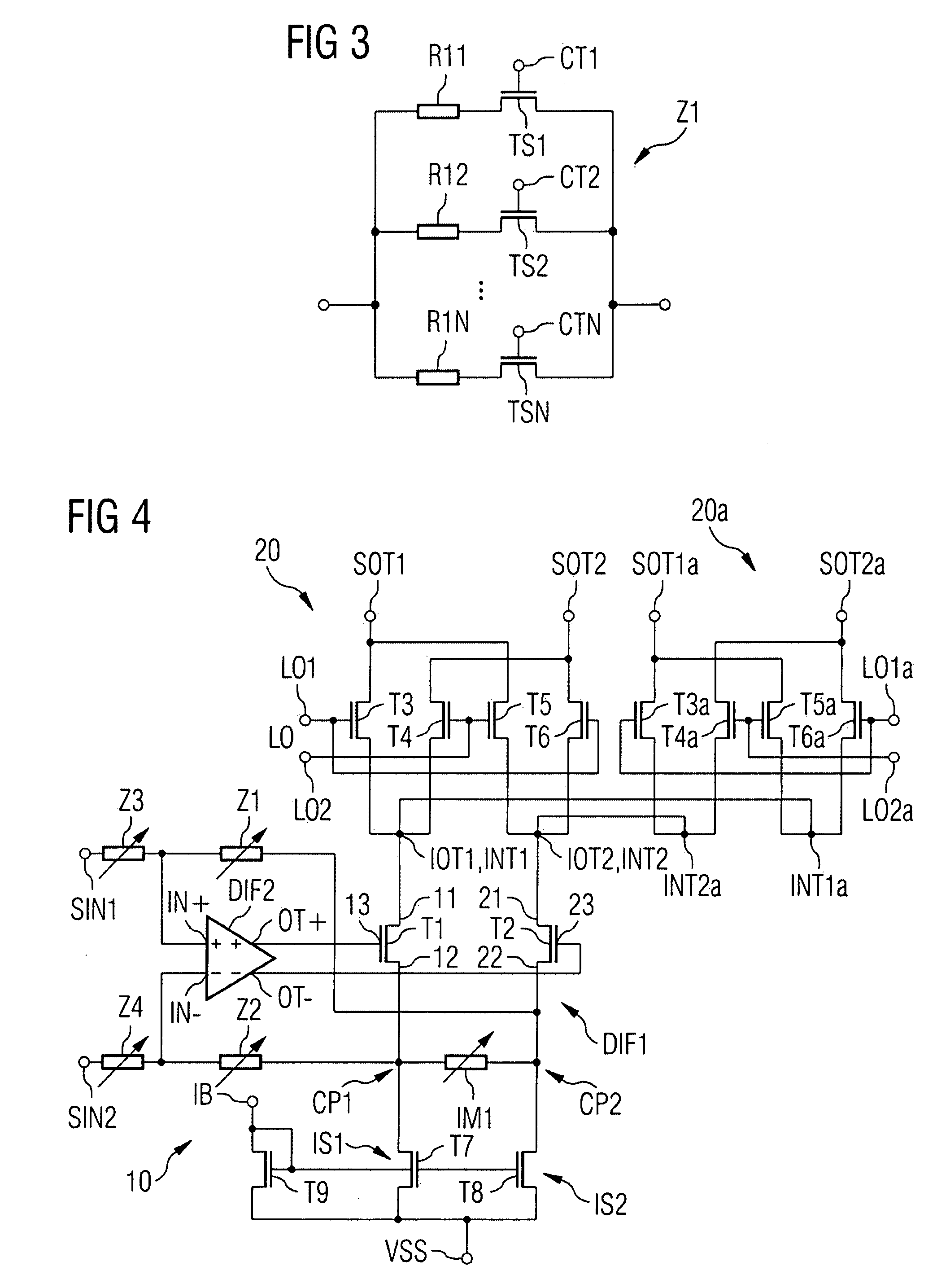 Current converter, frequency mixer, radiofrequency transmission system and method for frequency mixing
