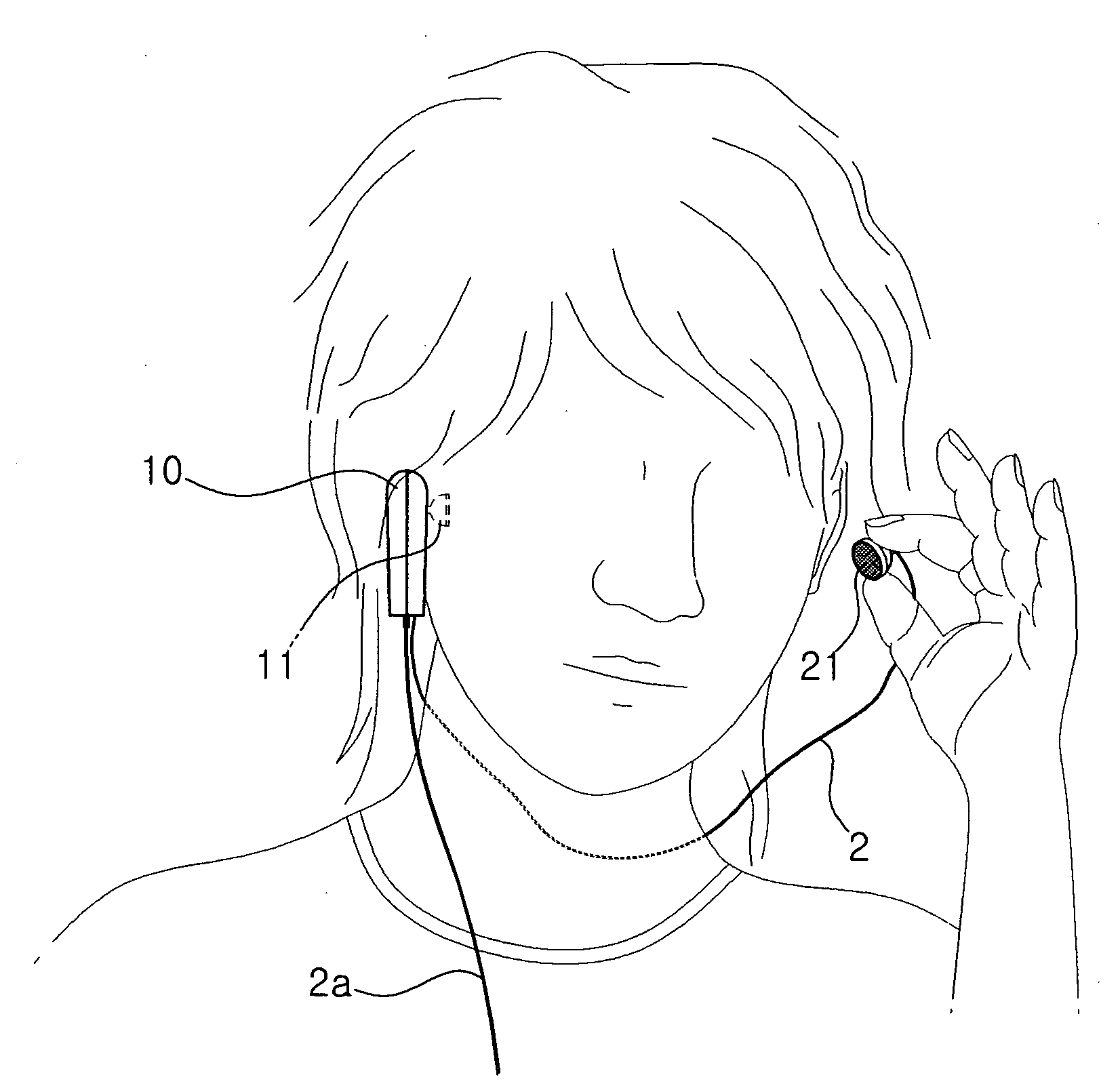 Headset having wired/wireless sub-earphohe