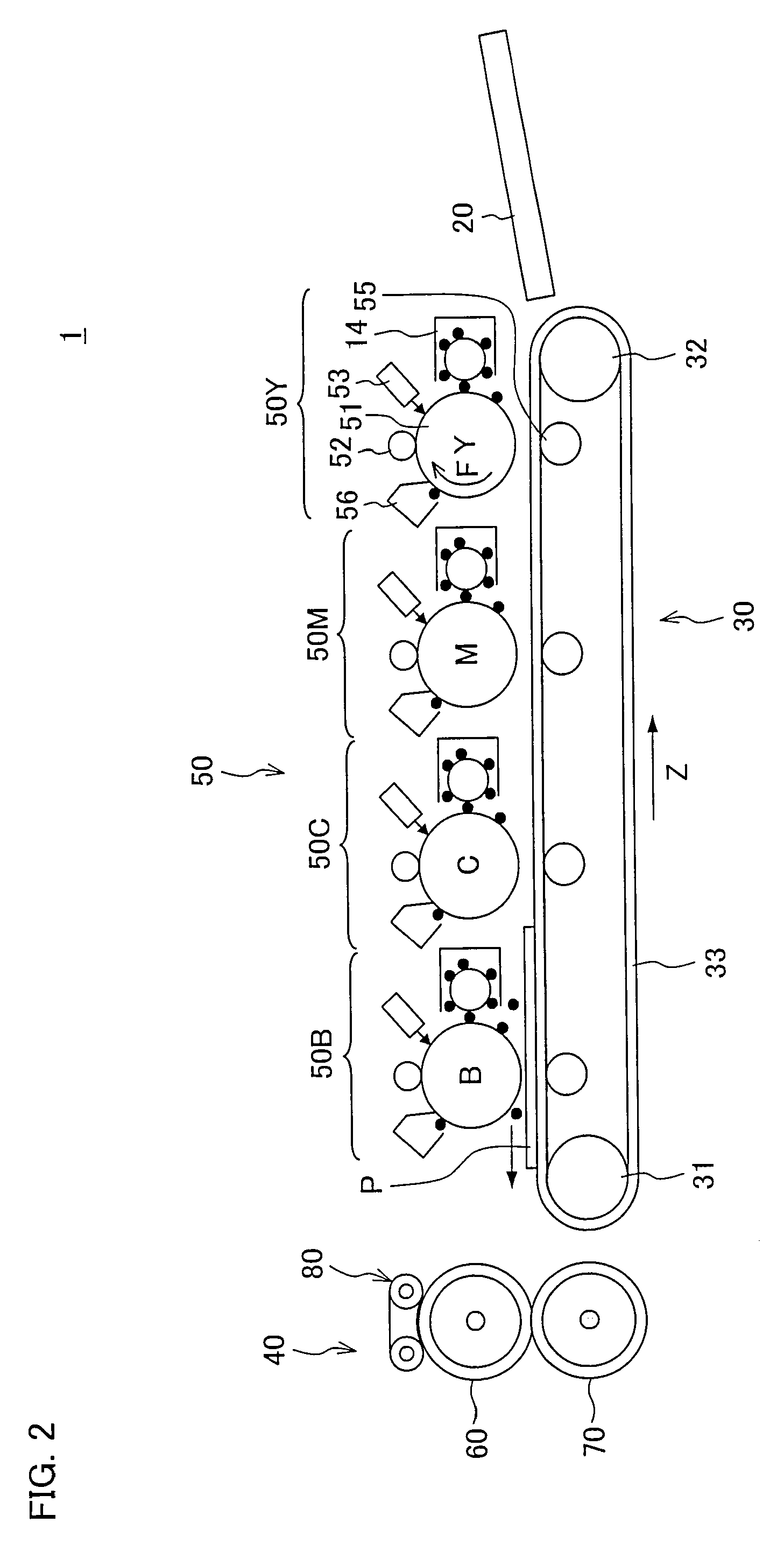 Image forming apparatus having fixing device with external heater