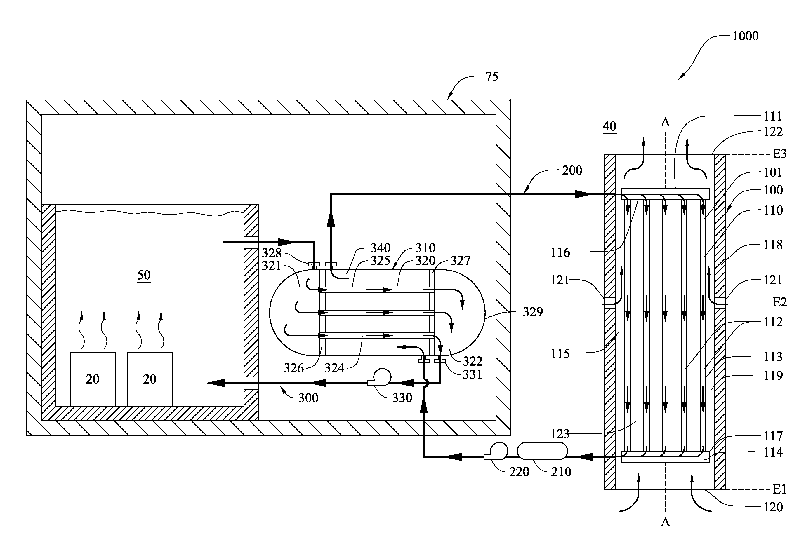 Air-cooled heat exchanger and system and method of using the same to remove waste thermal energy from radioactive materials