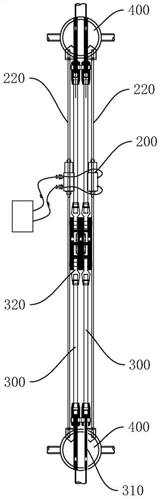 Tension construction method and construction tooling of grid steel tie rods