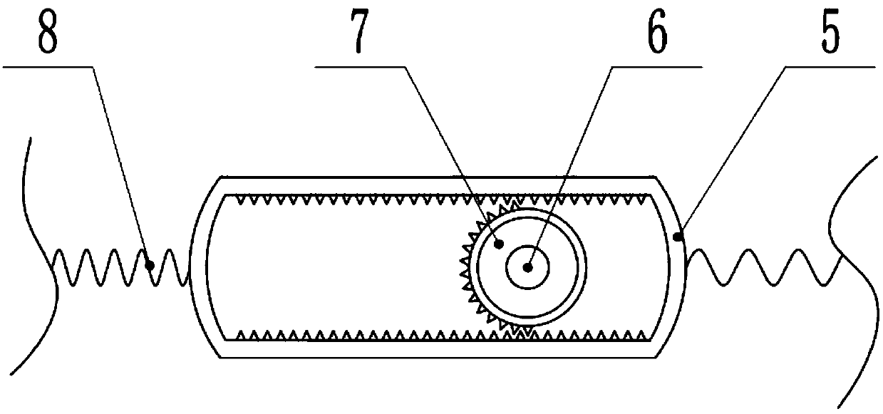 Rack-and-pinion cooperated aeration treatment device for medical sewage