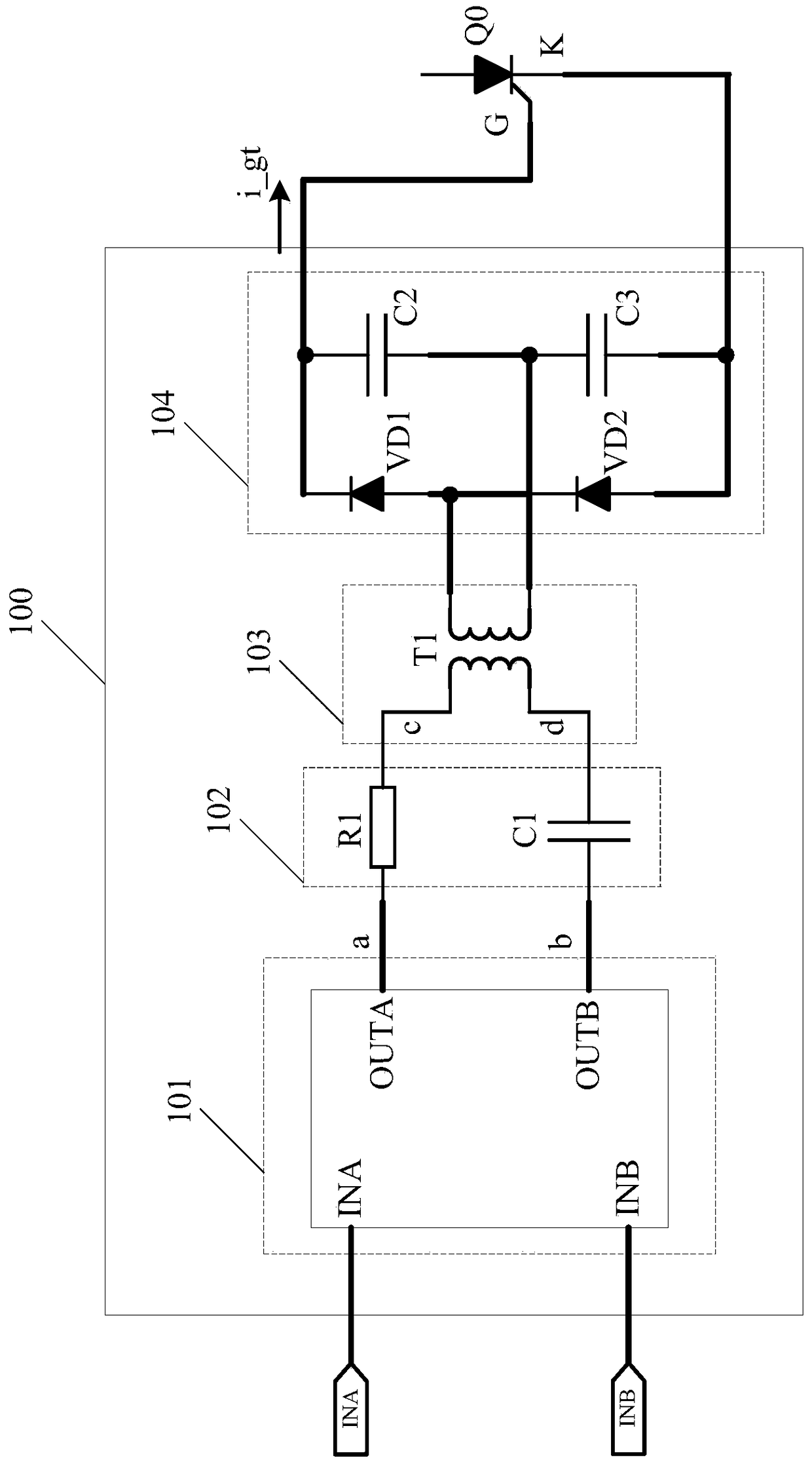 Drive circuits for thyristors and circuits for AC modules