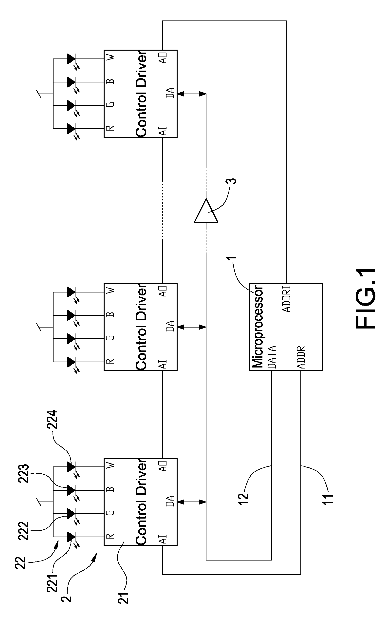 Parallel type single-wire addressable lighting device
