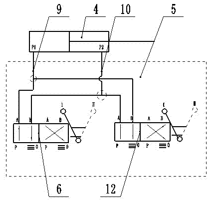 Hydraulic system for controlling vehicle to realize two-way travelling