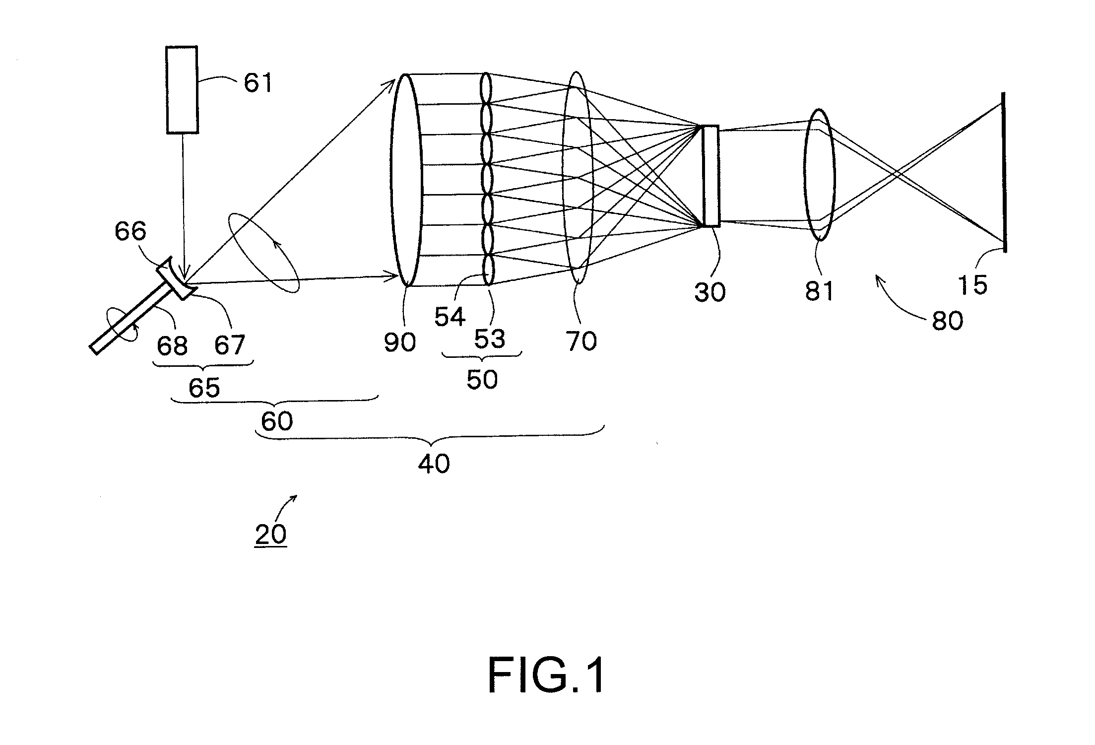 Optical scanning device, illumination device, projection apparatus and optical device