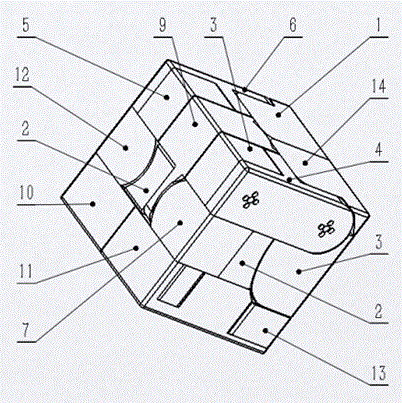 Distortional humanoid robot with cubic structure