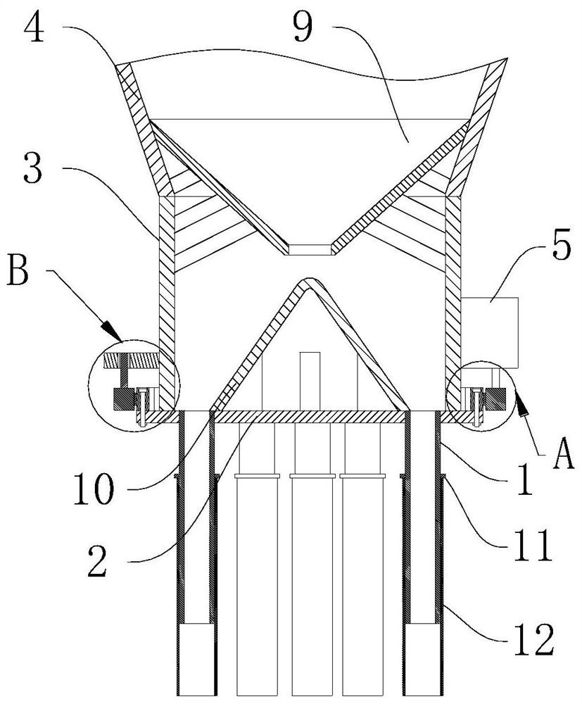 Lime distributing device for concrete pouring