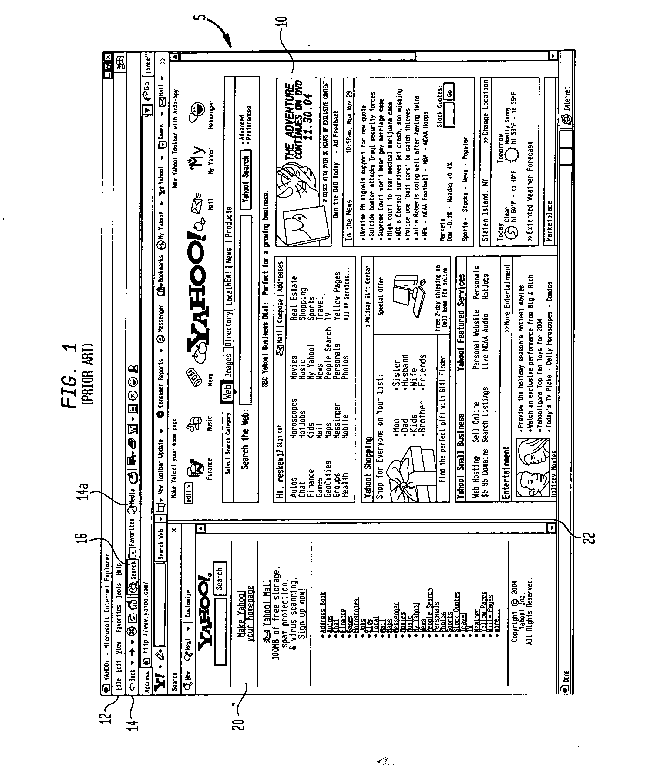 Multiple window browser interface and system and method of generating multiple window browser interface