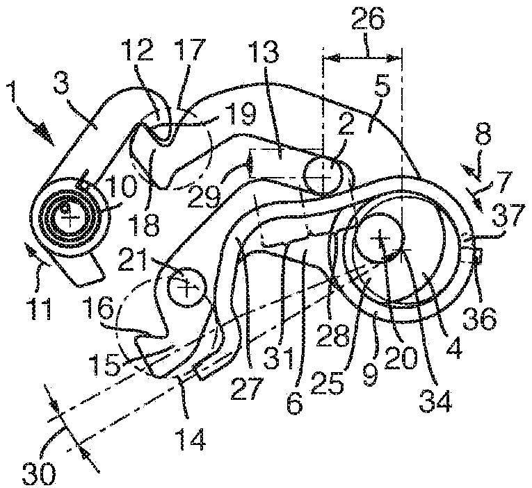 Safety device for motor vehicle having rotary latch and ejection spring