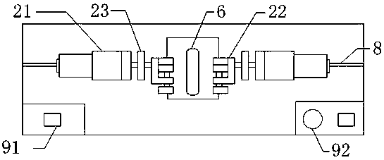 A hot-melt glue injection head wire winding device