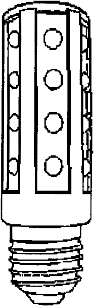 Space omnidirectional light-emitting diode (LED)