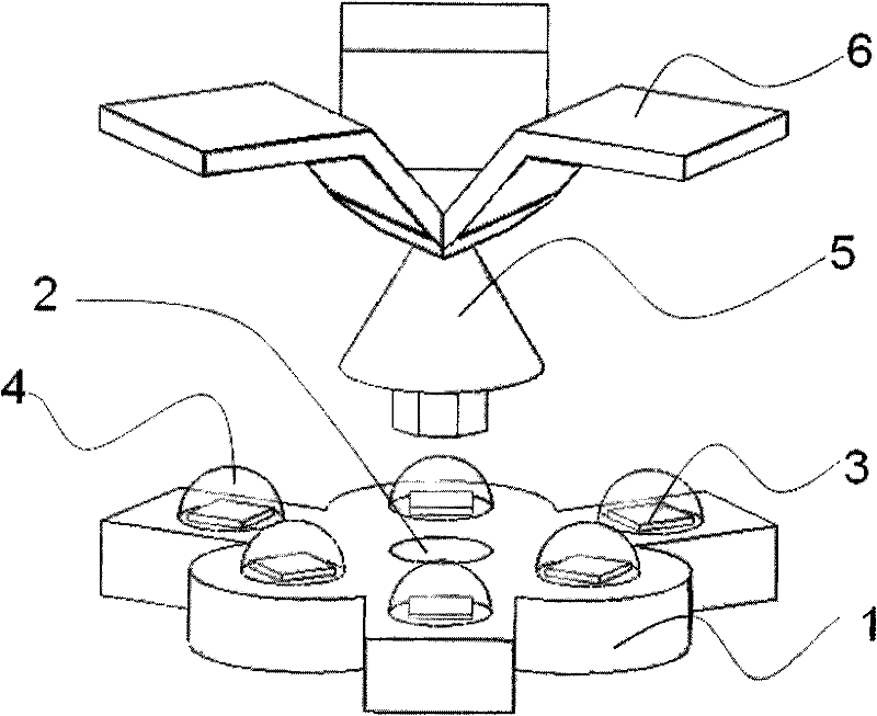 Space omnidirectional light-emitting diode (LED)