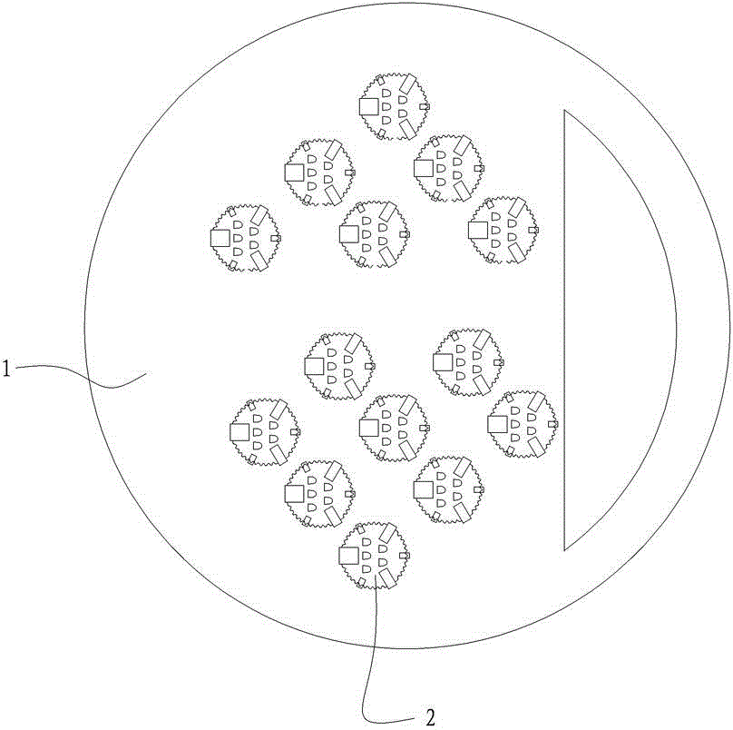 Round flow dividing damping floating valve tower disc