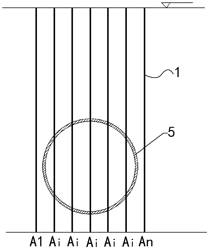 Frozen wall enclosure structure in portal ring beam construction and construction method thereof