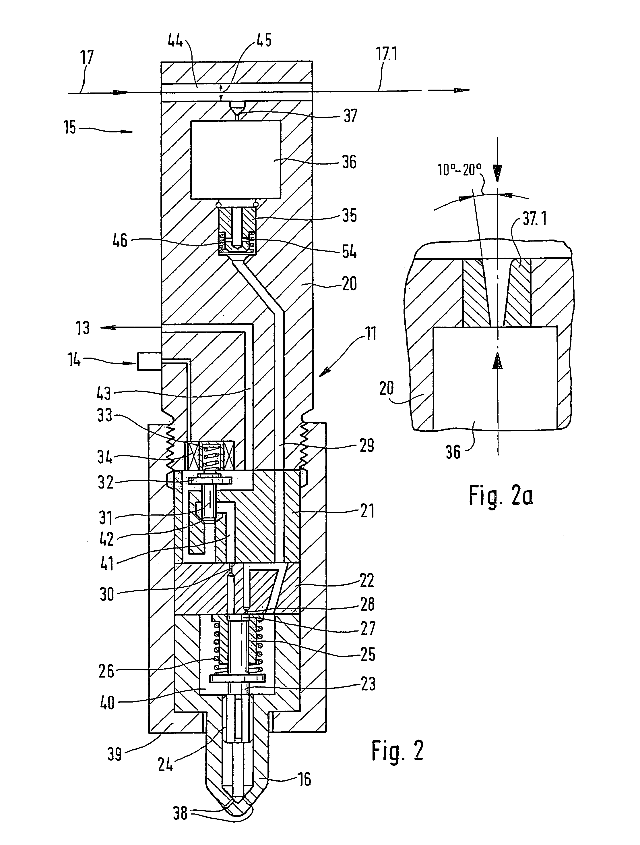Device for injecting fuel to stationary internal combustion engines