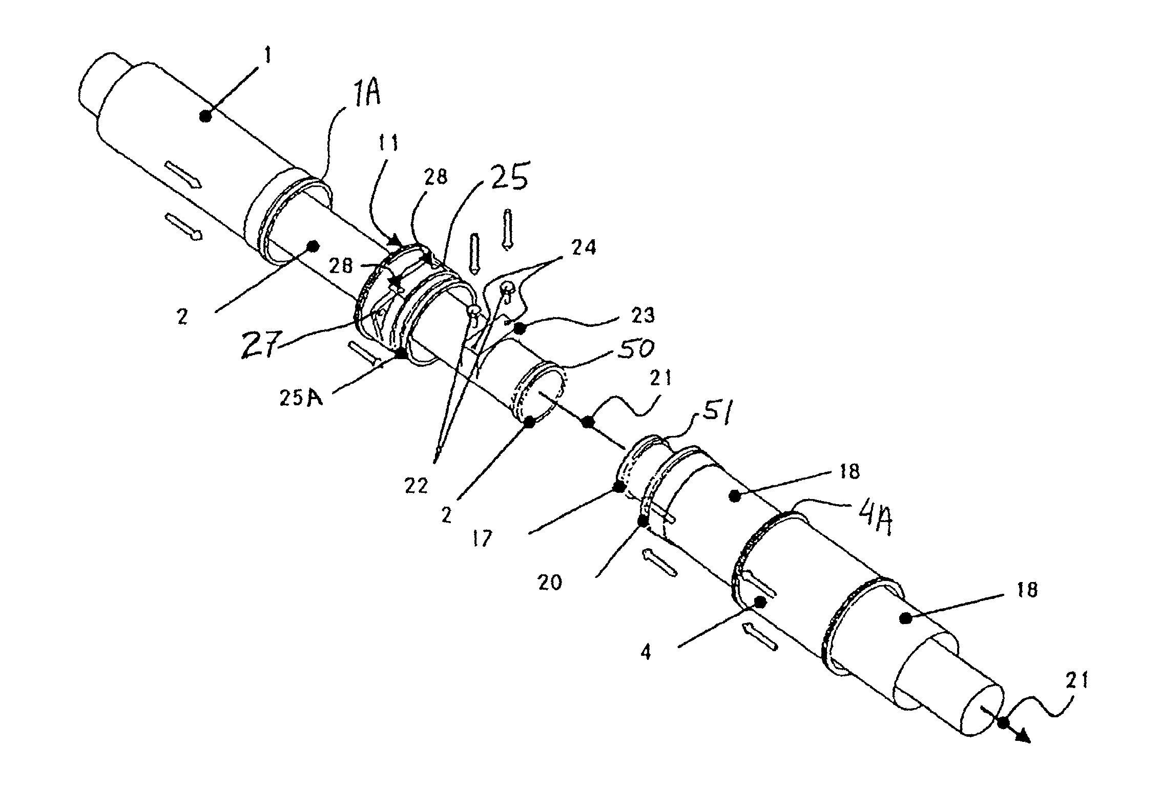 Connection of double-walled pipes