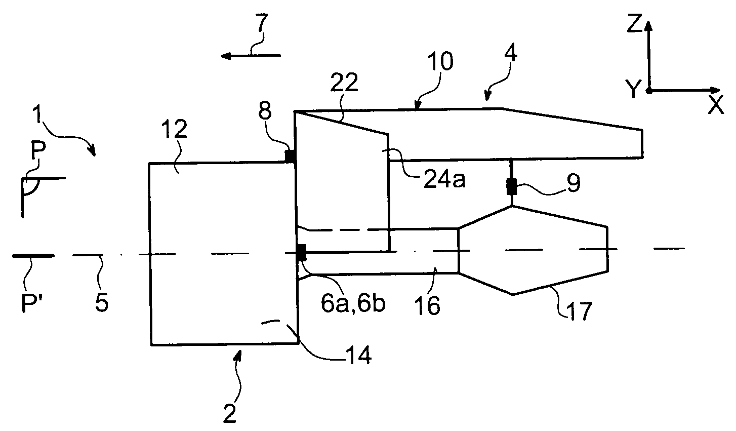 Turbojet Engine Mounting Structure For Aircraft