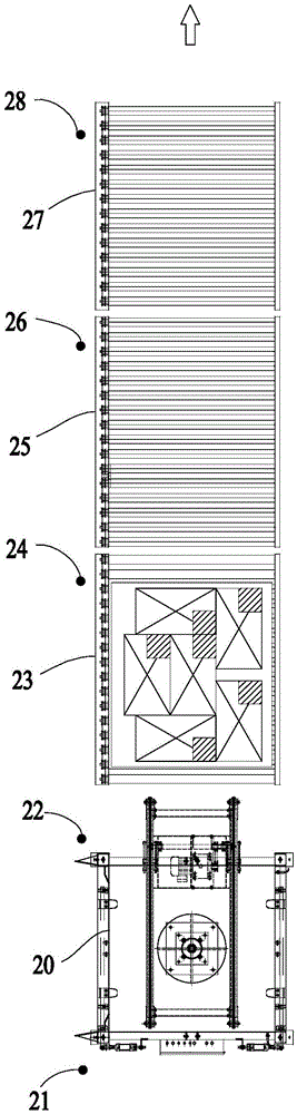 Mixed palletizing production line device and palletizing system