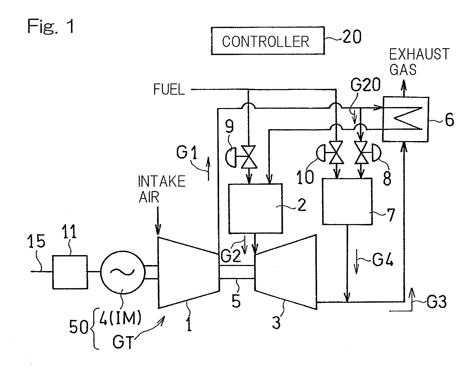 Gas turbine engine provided with heat exchanger, and method for starting same