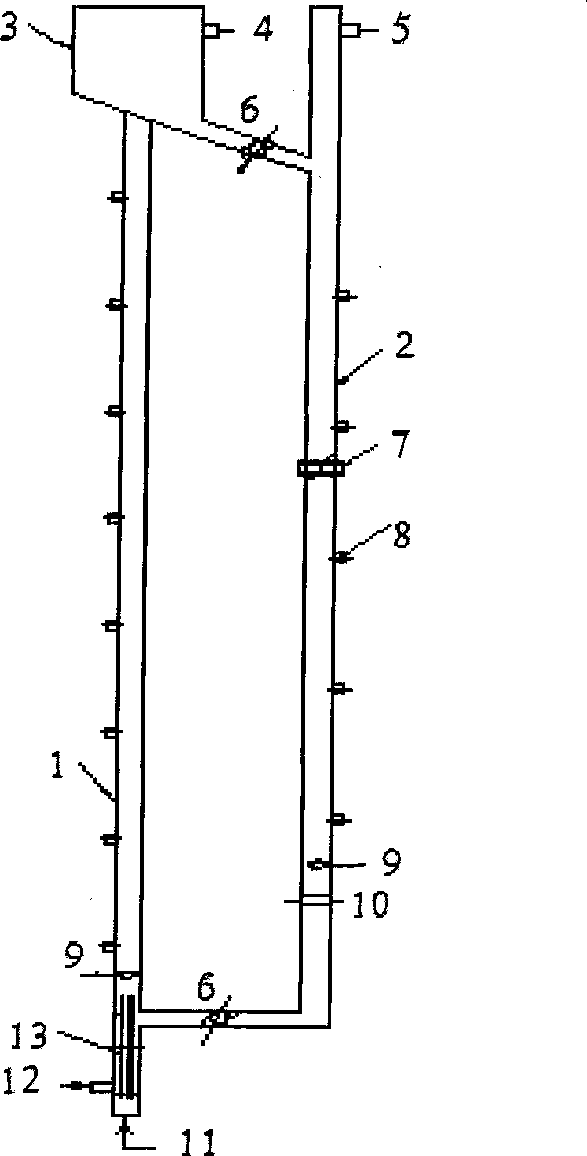Gas-liquid-solid circulating fluidized bed adsorptive separation device and operation method