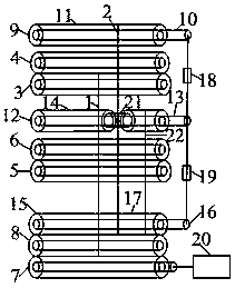 A high-elastic double-core yarn production device and production method