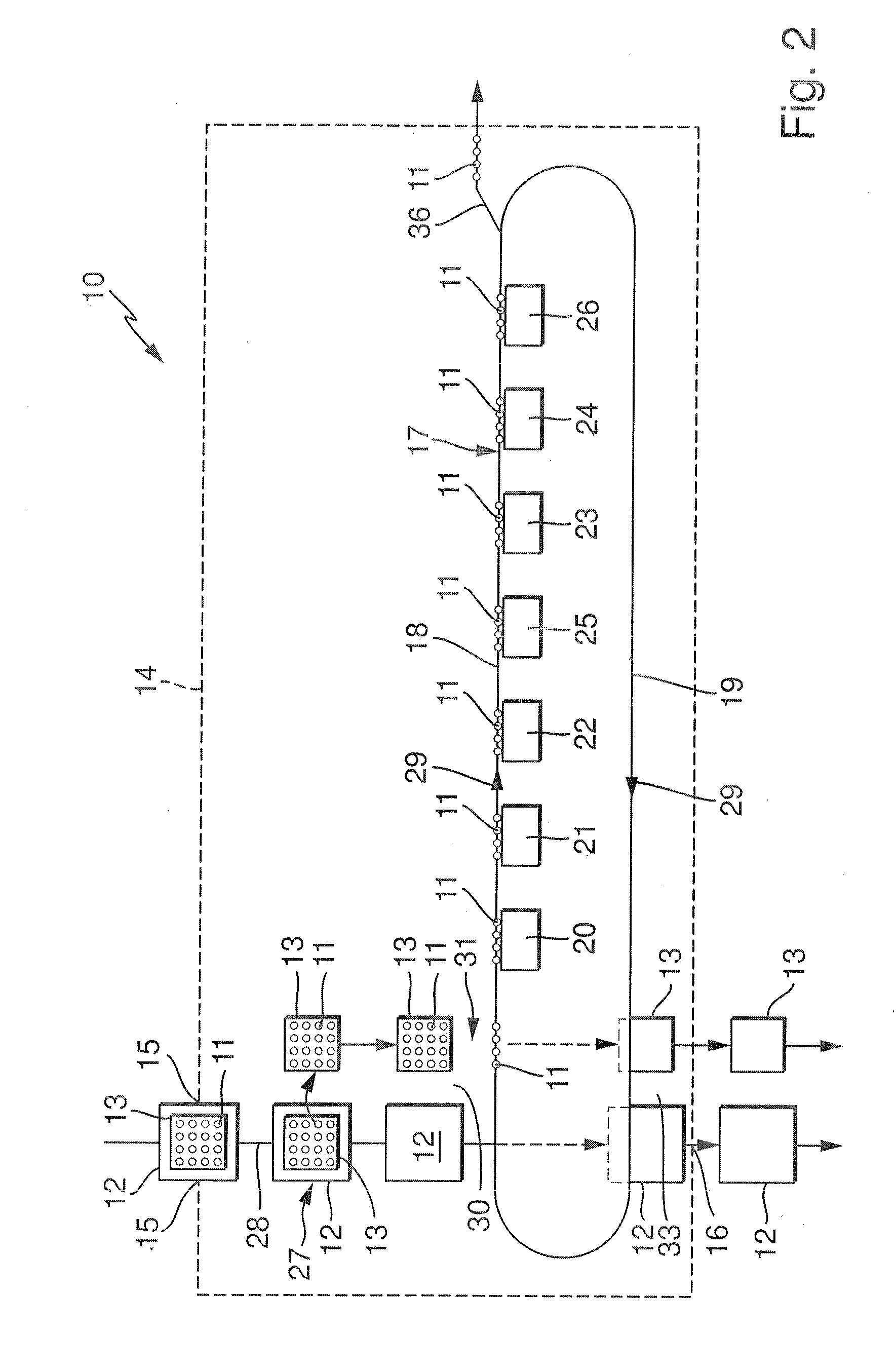 Method and device for filling and closing pharmaceutical objects