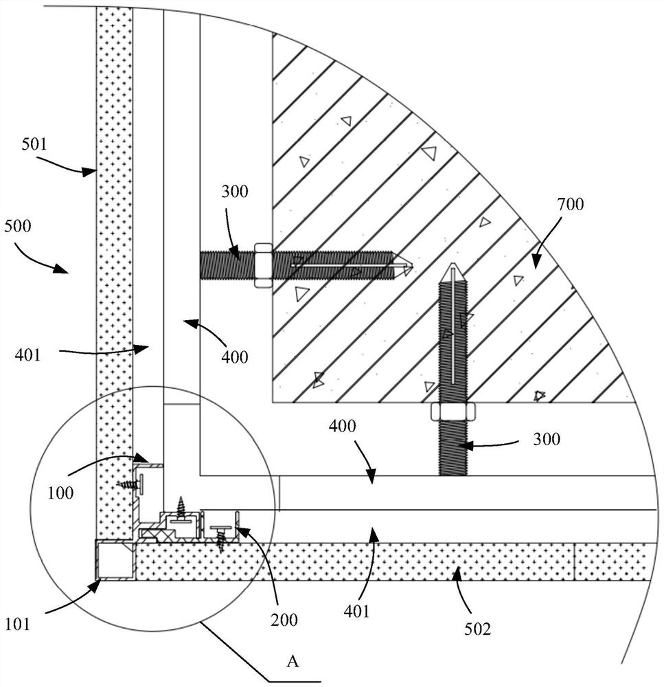 Decoration integrated plate mounting system at wall corner