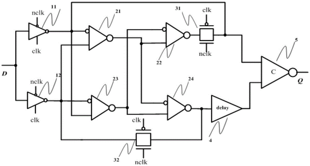 Self-recovery single particle resistance latch register structure based on time-delay unit