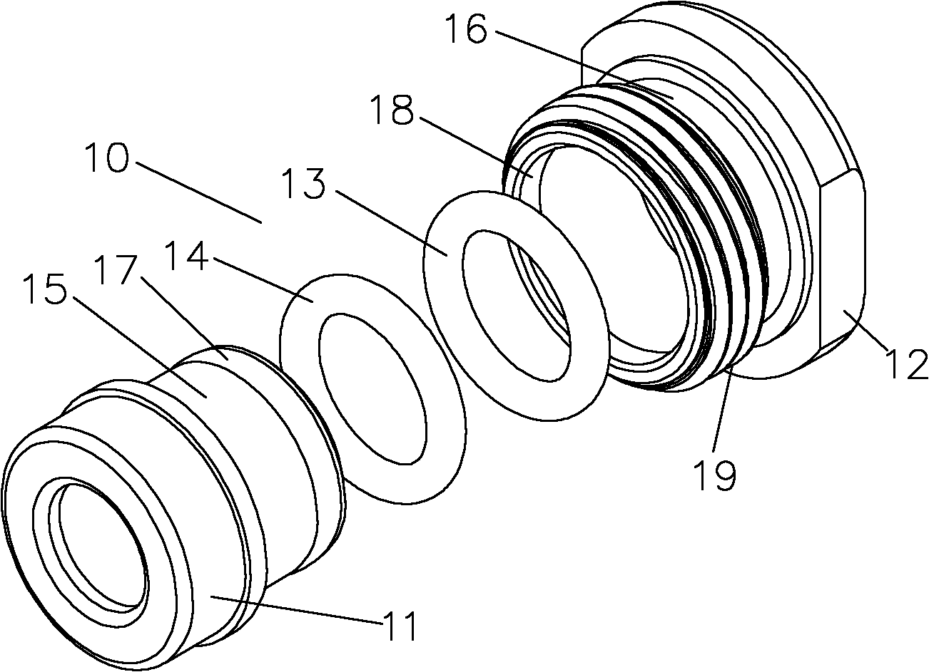 Double-sealing structure of radio frequency coaxial connector and related radio frequency coaxial connector