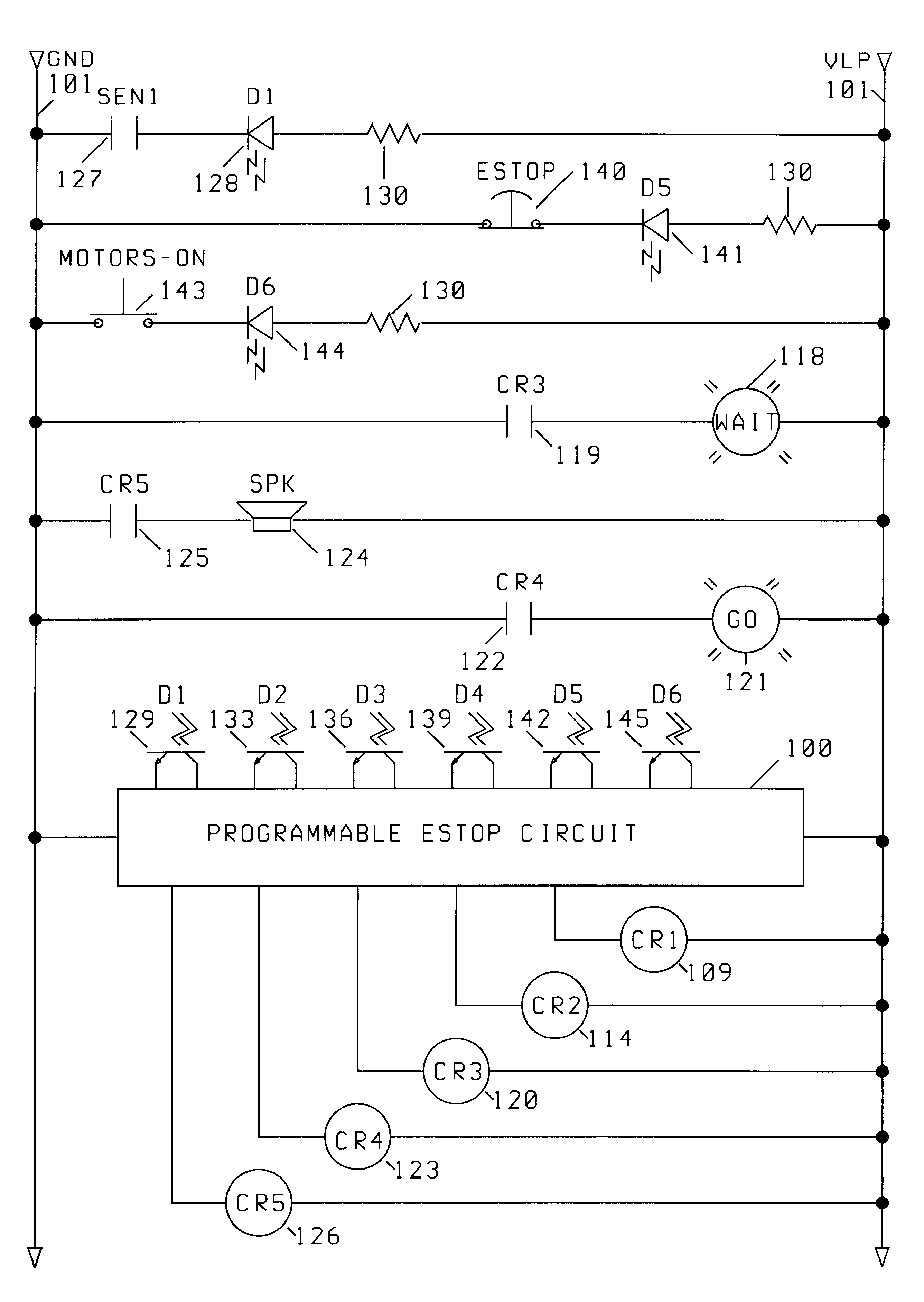 Programmable emergency-stop circuit