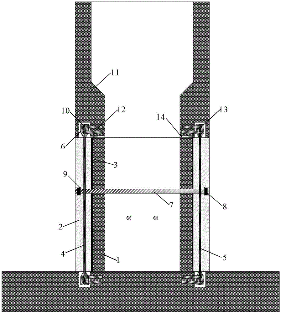 Pier energy-dissipating and crushing-preventing structure internally provided with energy dissipating steel plates and viscous-elastic material layers