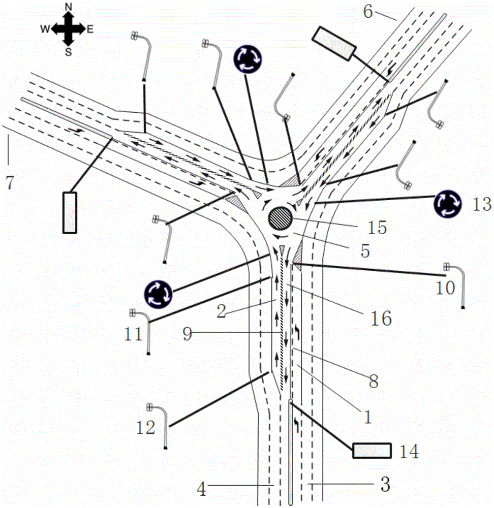 Intersection structure of intersection and left circuit control method of intersection structure