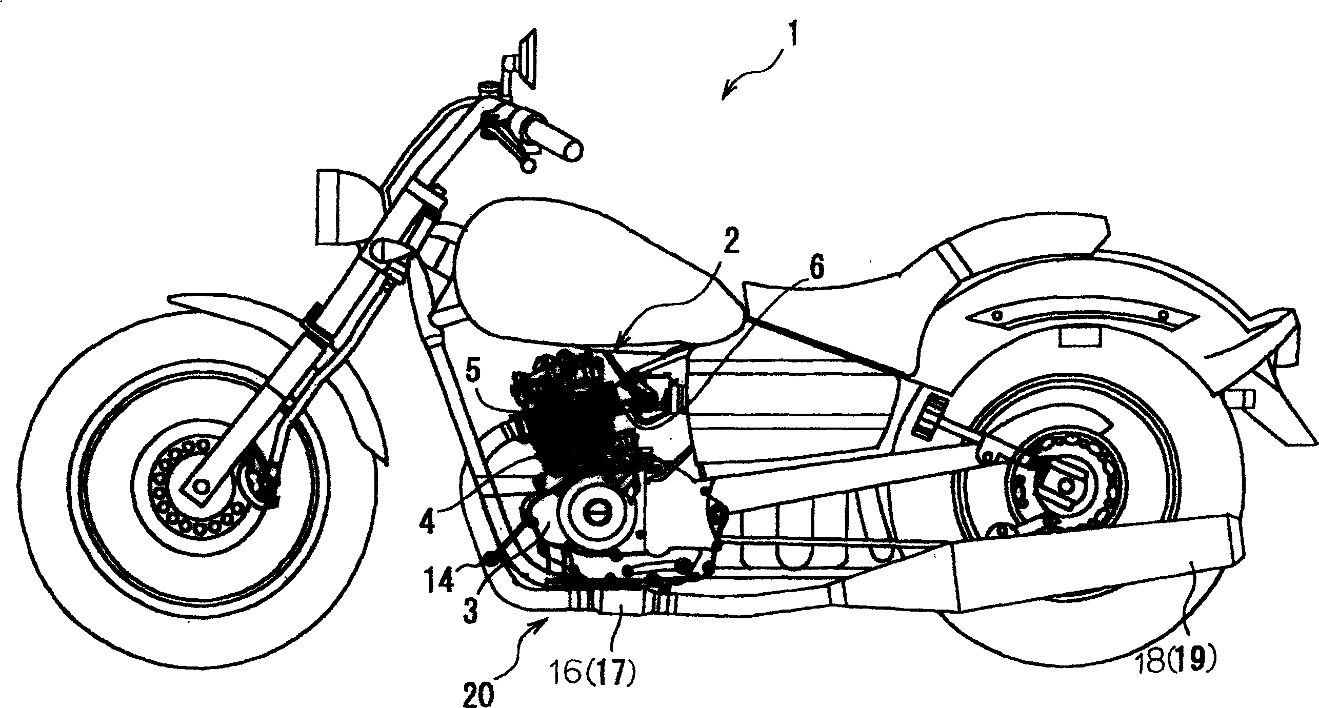 Exhaust pipe structure of automatic two wheel vehicle