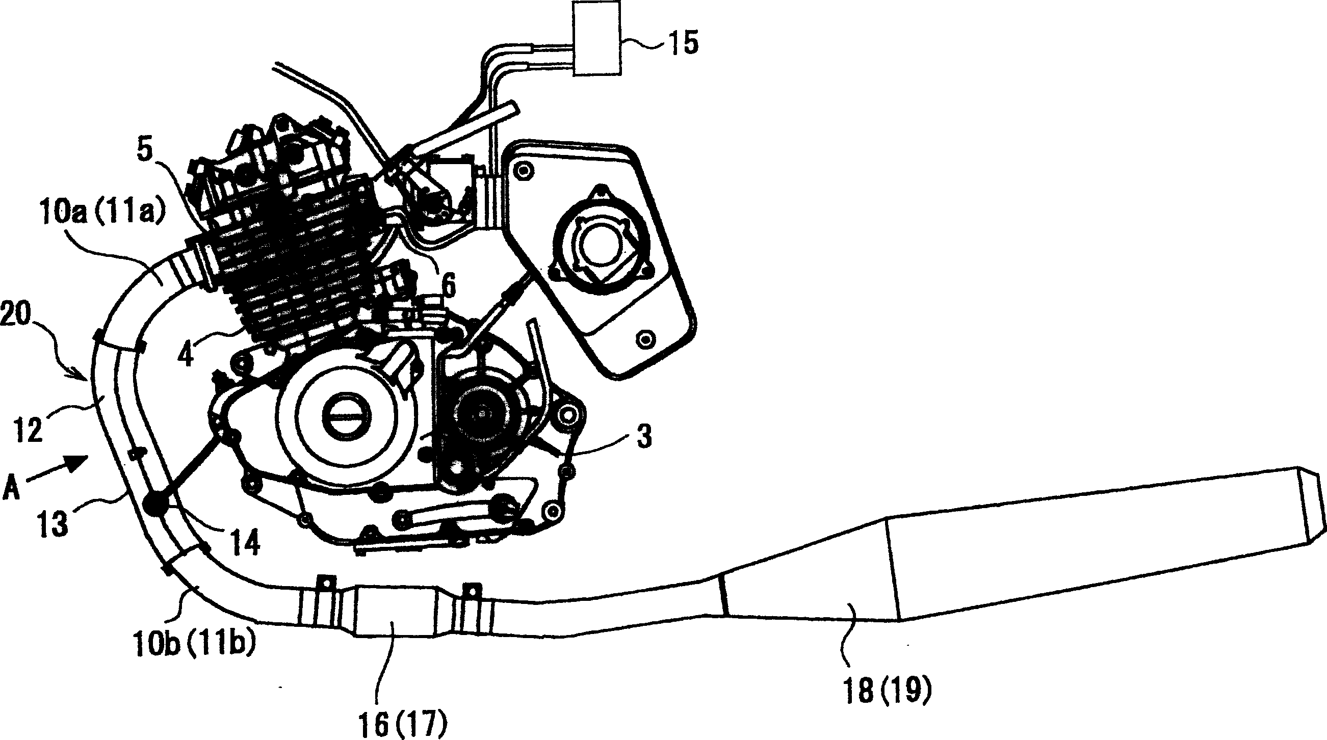 Exhaust pipe structure of automatic two wheel vehicle