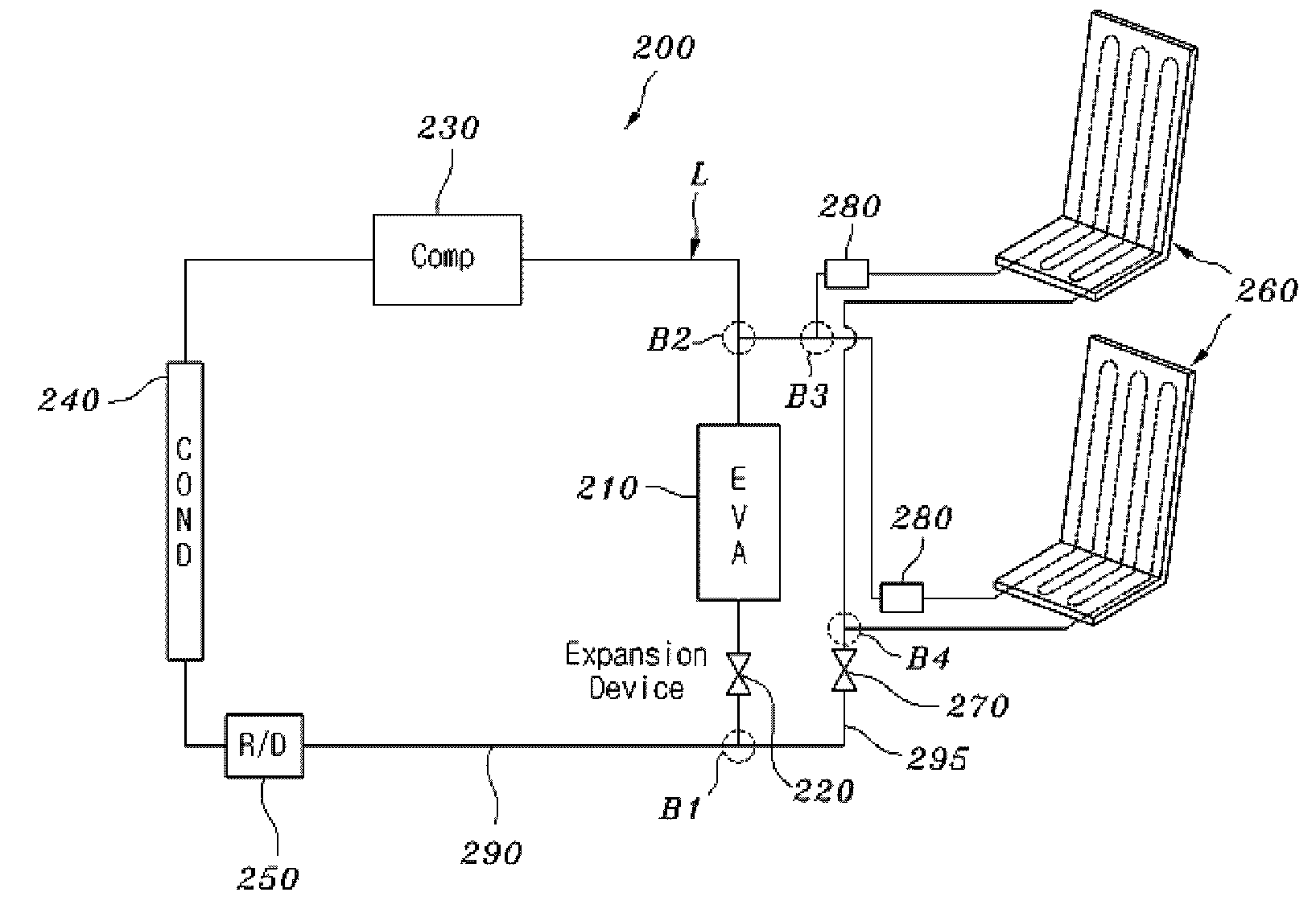 Internal cooling apparatus for automobiles
