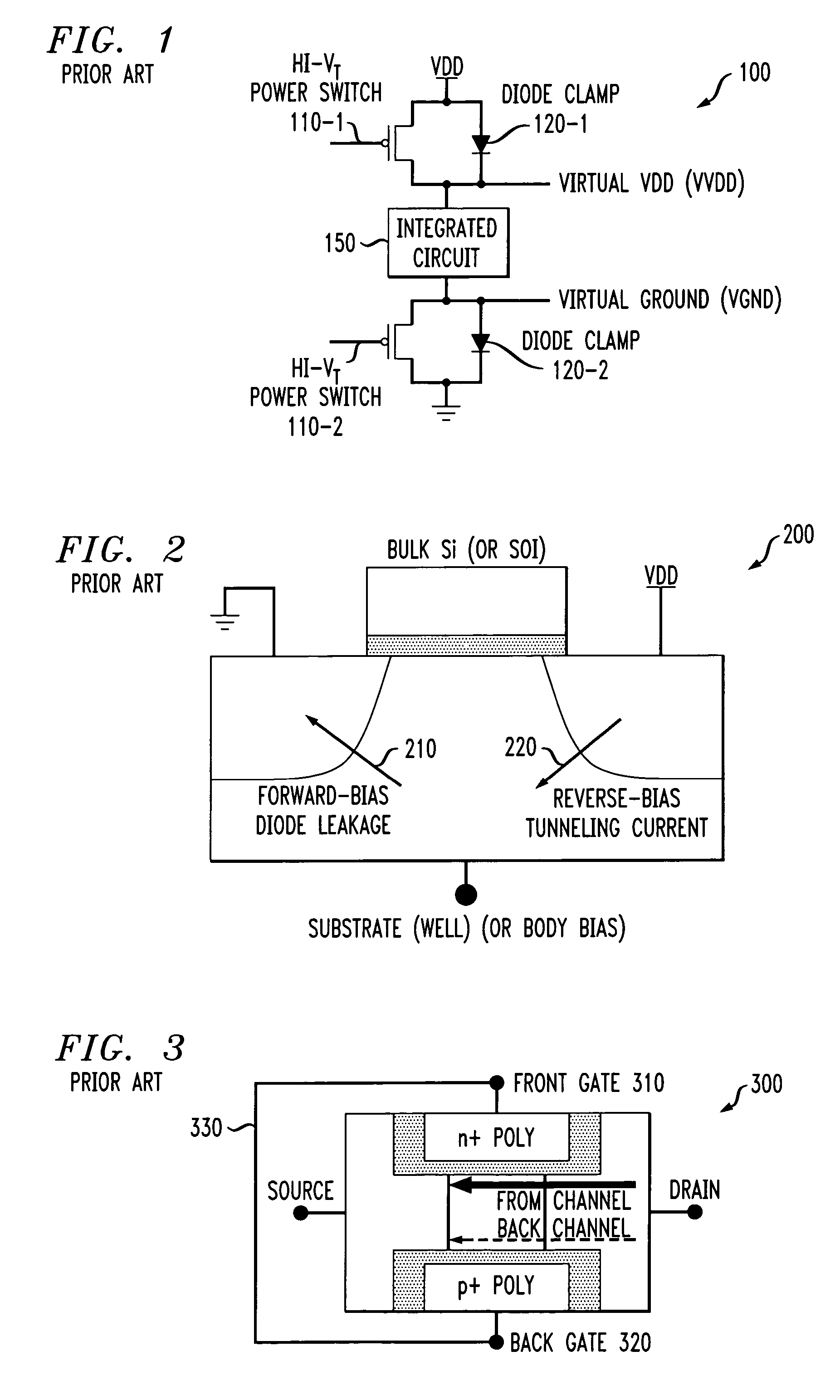 Methods and apparatus for varying a supply voltage or reference voltage using independent control of diode voltage in asymmetrical double-gate devices