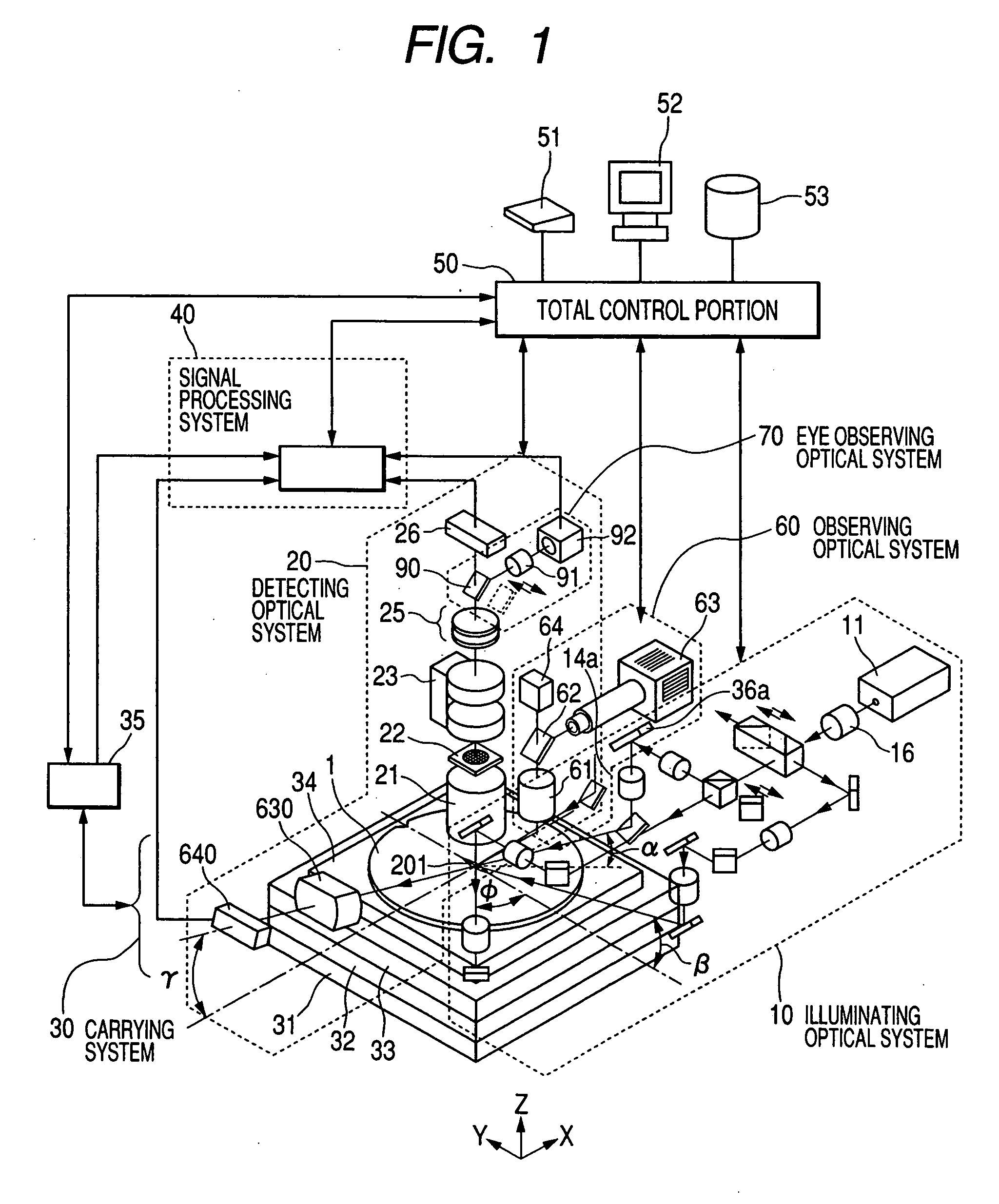 Method of apparatus for detecting particles on a specimen