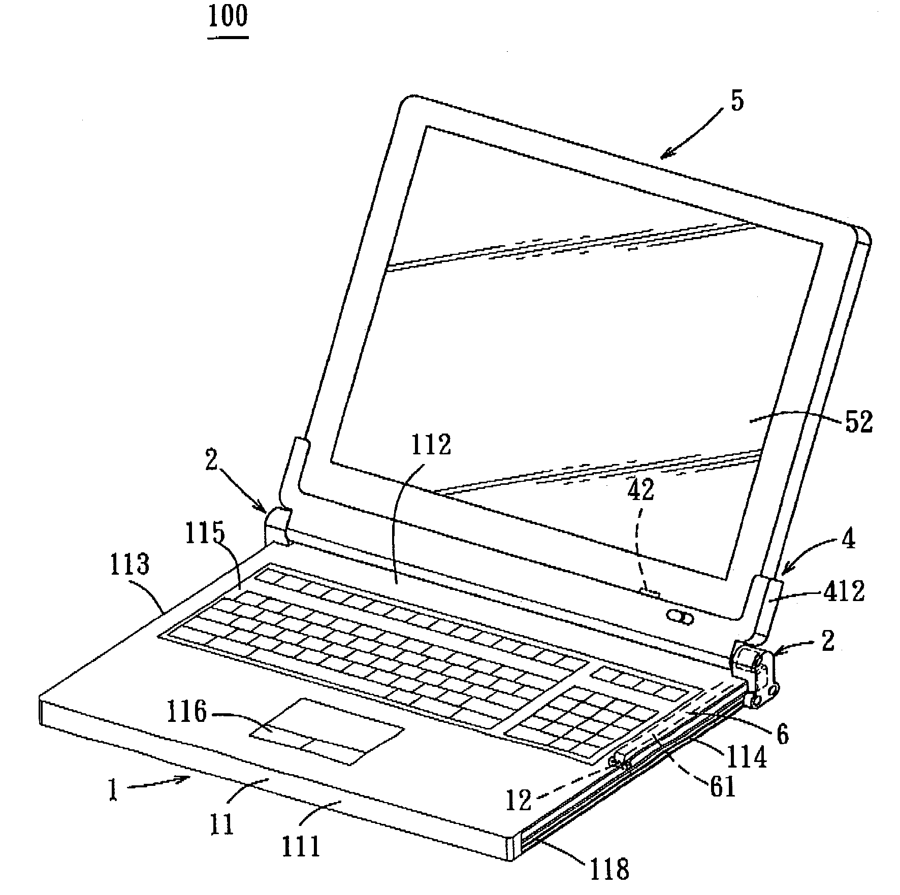 Portable electronic device with a hinge mechanism