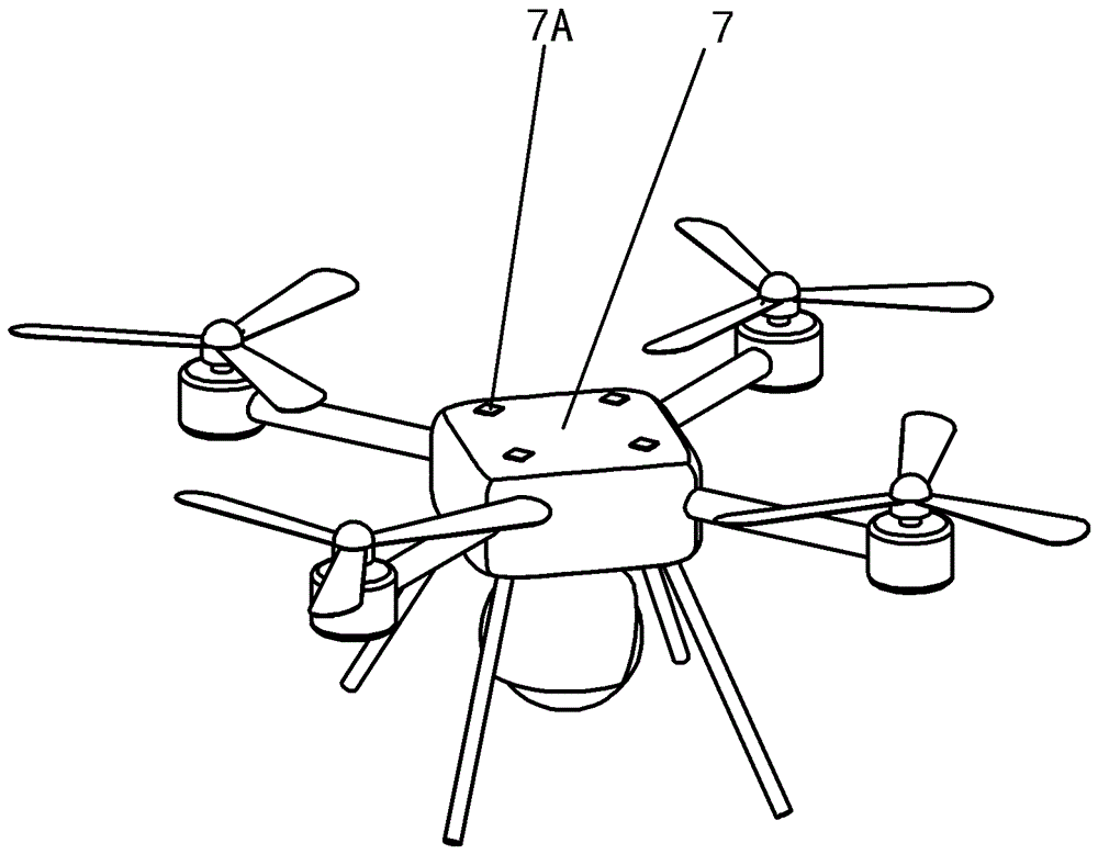 Hanging frame for multi-rotor-wing unmanned aerial vehicle