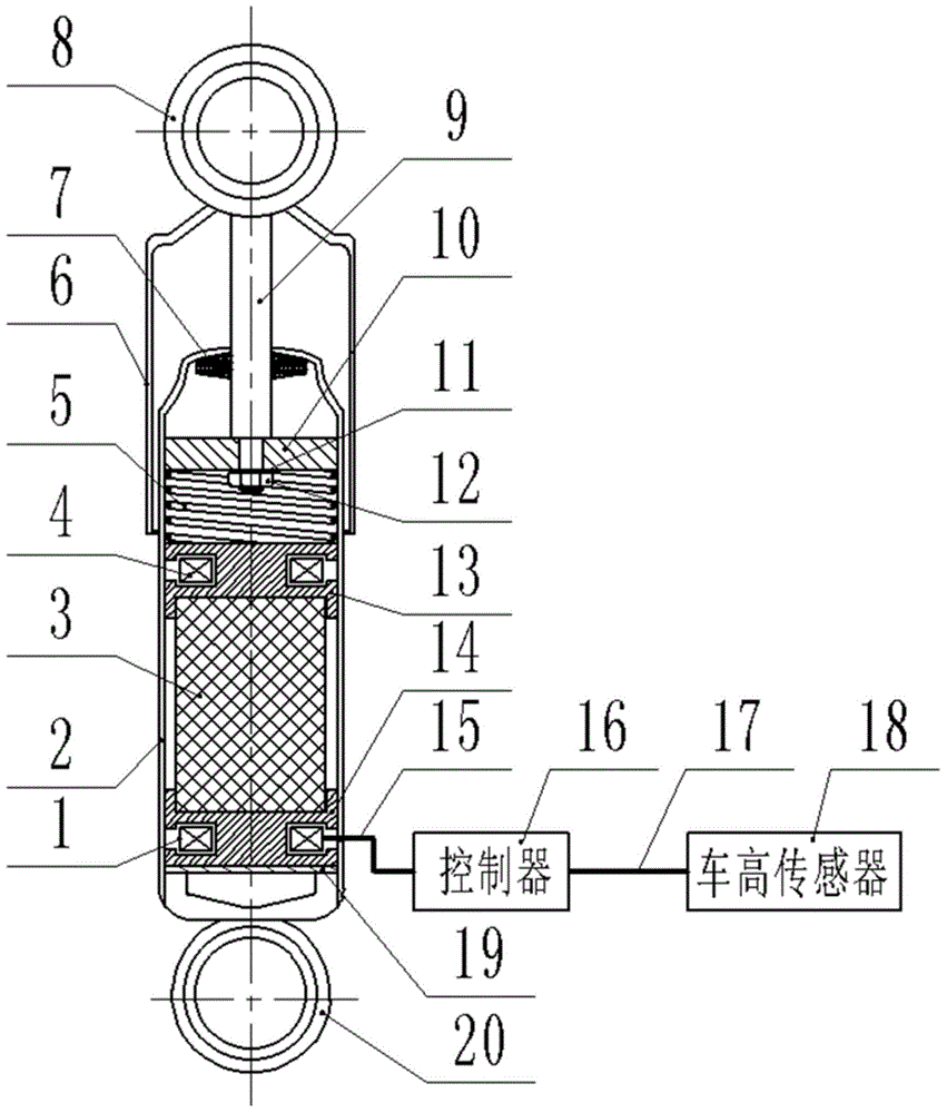 Semi-active type vehicle seat vibration absorbing device with magneto-rheological elastomer